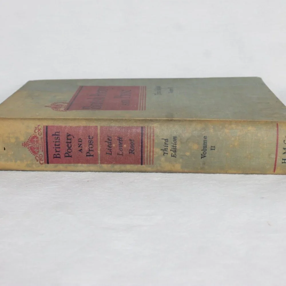British Poetry and Prose Third Edition Volume II - Hardcover- Vintage 1950- Good